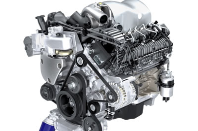 O 4-5-liter V-8 Duramax motor a diesel melhora a efficiencia do uso do combustivel em 25% quando comparado com motores a gasolina