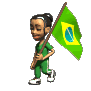 Menina Carregando a Bandeira do Brasil