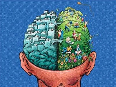 Cerebro com Dois Contraditorios Pensamentos