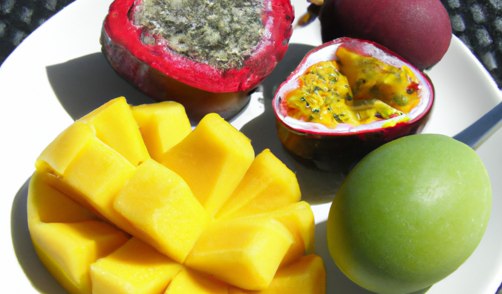 mango, avocado, dragon-fruit, passion fruit